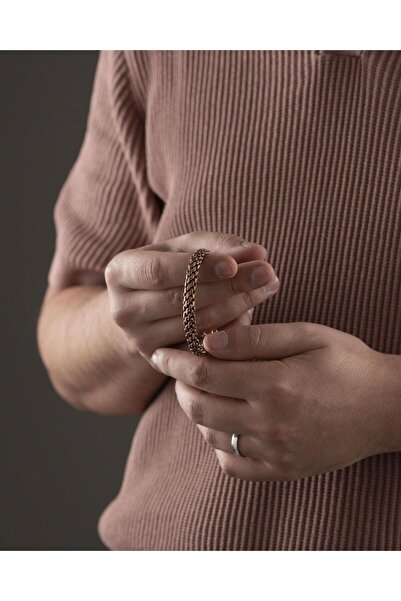 Sırlı Sepet Zincir Dokulu Manyetik Bakır Bilezik