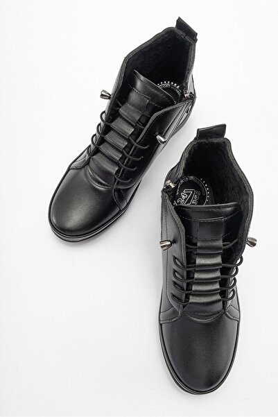 GÜLERSHOES Garantili Ortopedi Su Geçirmez Kaymaz Taban Kürklü Fermuarlı Anne Bot 37-38-39-40-41-42 Numara