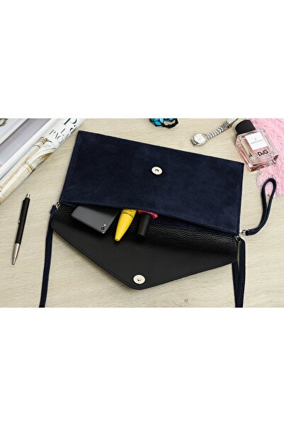Other Italian Leather Suede Evening Clutch Bag
