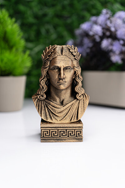 Makerpax Apollo Büst Figür – Antik Yunan Mitolojisi Dekoratif Heykel 12CM