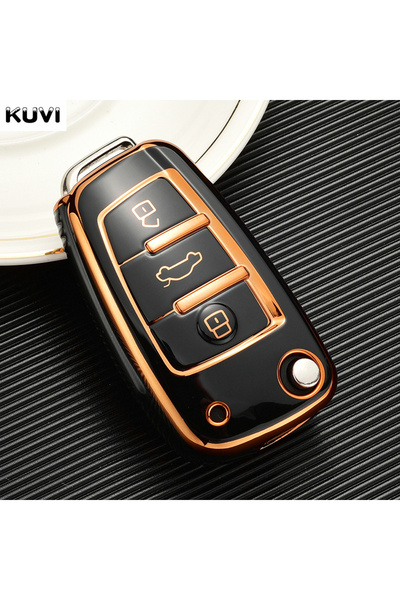 Choice1 Gold Black Plating HOT TPU Car Flip Key Case Cover For Audi A1 A3 A4 ...