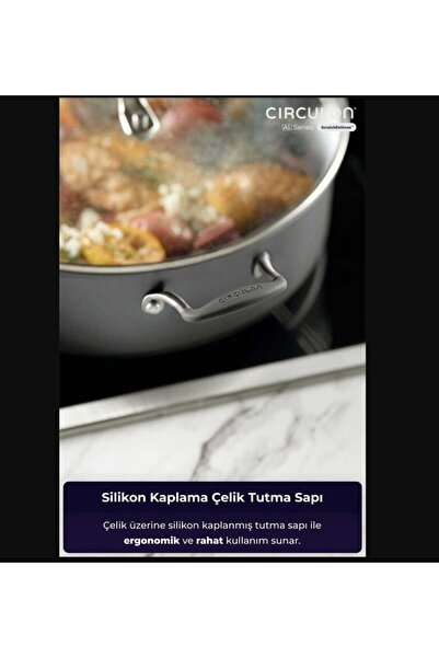 Circulon 24 cm Shallow Pot with Glass Lid Kitchen