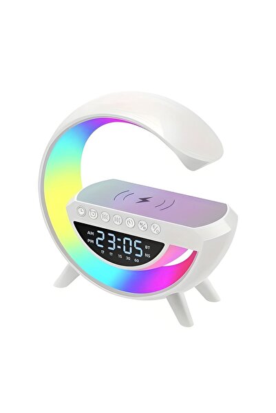 Tim 4-in-1 Bluetooth speaker with 15W wireless charging, RGB LED lamp, FM radio, digital clock