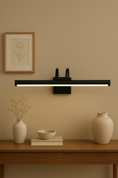 ROSE LIGHTING Flüt Aplik Siyah Pano Apliği Banyo Tablo Çalışma Masası Duvar Aydınlatma