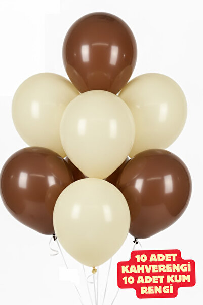 Baloncu Nene 20Pcs Brown and Sand Color Pastel Balloon Birthday Celebration Surprise Ornaments Birthday Balloons