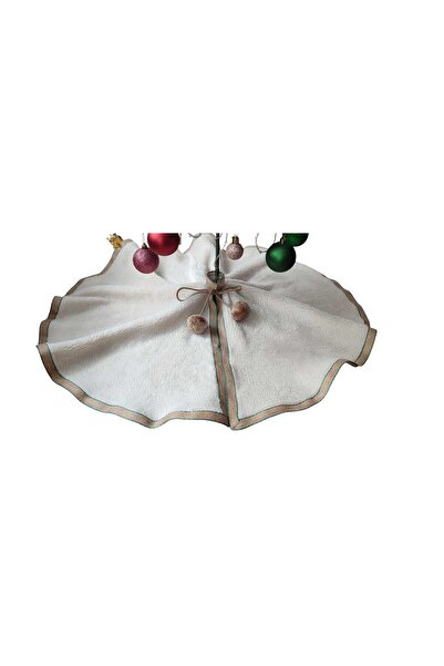 MODA NUR Christmas Tree Bottom Cover, Pine Tree Foot Carpet Cover, White Color, Plush 80 cm