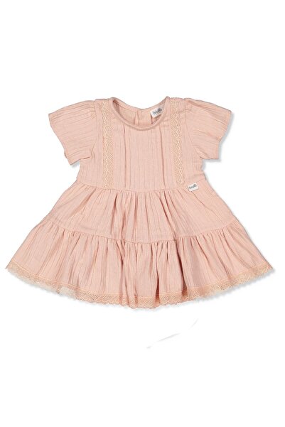 Bebetto فستان منسوج (فستان فتاة أنيقة) وردي