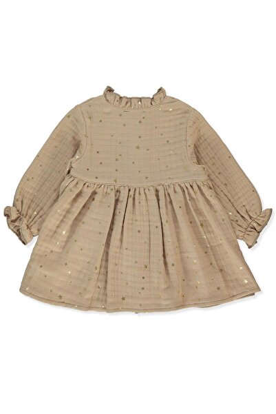 Bebetto MÜSLİN ELBİSE (SHINING STARS) BEJ