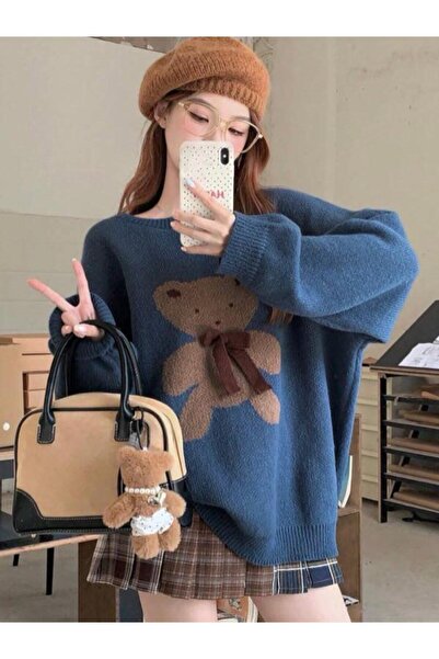 miyoshi Kadın Ayıcık Detaylı Salaş Trend Kazak