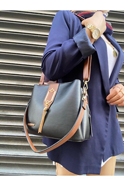 H&D COLLECTİON Geantă de mână și de umăr foarte elegantă, cu detaliu cu ciucu...