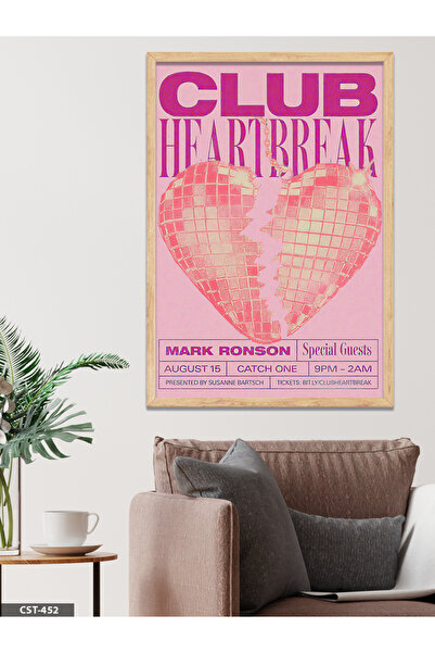 CeSht Klub Heart Break Jednodijelna slika u drvenom okviru