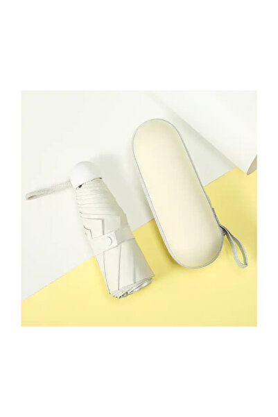 Bosile Kapsül Şemsiye Elle Açılan Rüzgarda Kırılmayan 6 Telli Çantalı Şemsiye