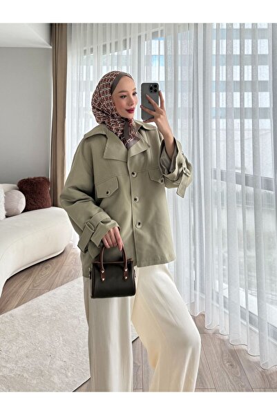 Butik Tesettür Günlük Şık Giyim Minakaia Trençkot