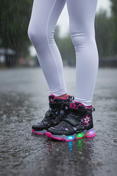 BUCKHEAD kız çocuk ışıklı , cırtlı waterproof bot , kar ve yağmur suyu geçirmez