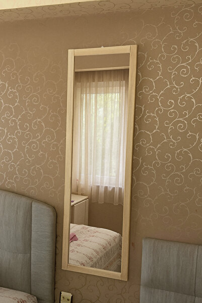 ArdaMarket Doğal ahşap çerçeveli duvar aynası boy:121x37