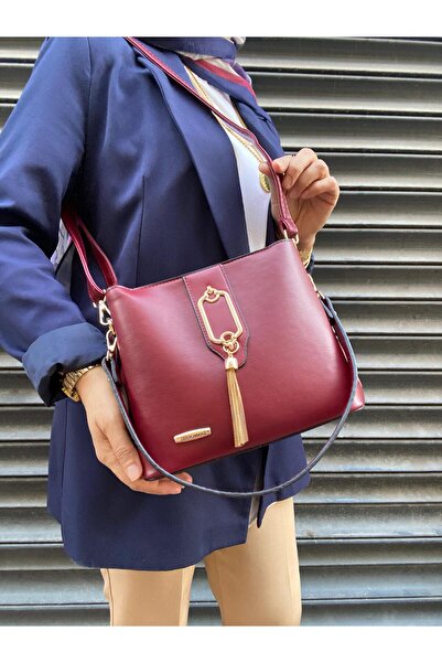 H&D COLLECTİON Geantă de mână și de umăr foarte elegantă, cu detaliu cu ciucu...