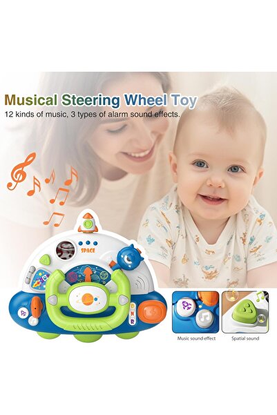 SARALMA Car Simulator for Children, Spaceship with Light and Sound, 22.5 x 18.5 cm, +12 months