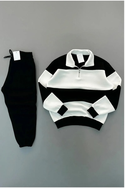 BRLKN UNISZEX FÉLcipzáras tréningruha szett 3 szál pamut ÚJ SZEZON