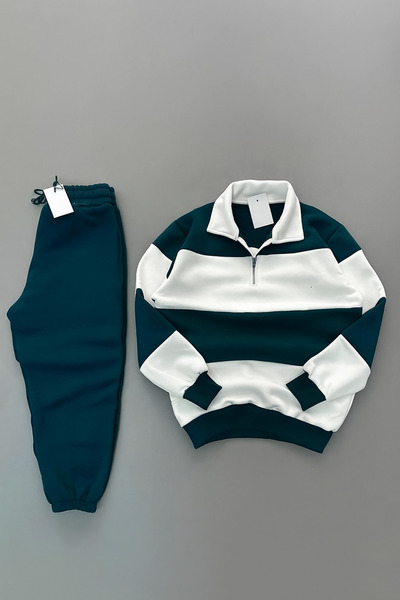 BRLKN UNISZEX FÉLcipzáras tréningruha szett 3 szál pamut ÚJ SZEZON