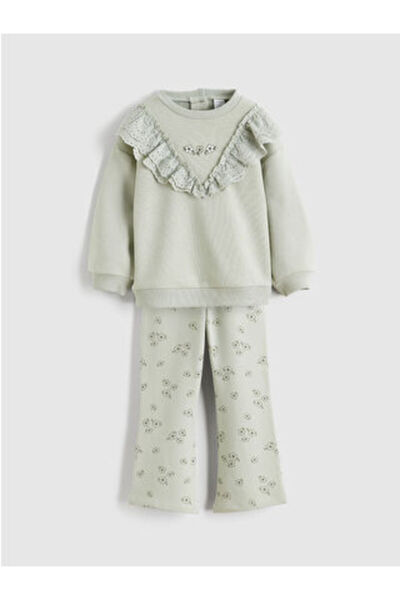 LC Waikiki plus hanorac și jambiere cu volane pentru fetiță, sezon nou