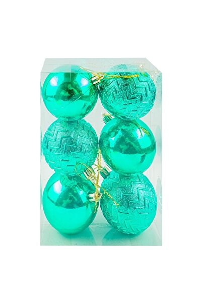 OEM Christmas Tree Baubles, Turquoise, 6 pcs/set