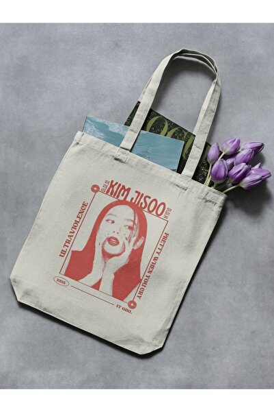 redame Jisoo Blackpink Y2K Retro Unisex Cloth Bag Lisa Jennie Rose Tote Bag