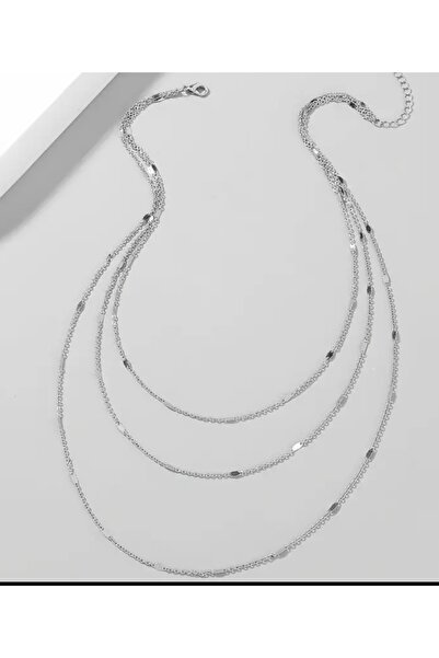 BYFASHION قلادة أنيقة متعددة الطبقات بسلسلة مسطحة