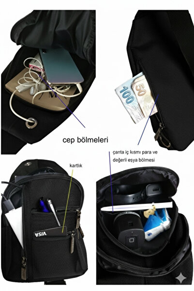 BuMeria Multi-Compartment Waist Bag Crossbody Shoulder Crossbody Chest Bag, Handbag