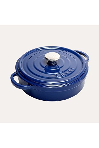 Sürel 24 cm Yuvarlak Sığ Tencere Parlak Koyu Mavi