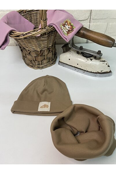 EGE DESIGN طقم قلنسوة قطنية من ريبانا مع غطاء للرقبة للشتاء لعمر 5/6 سنوات