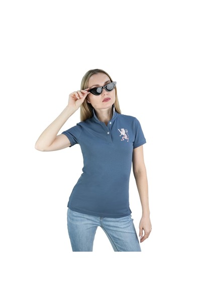 Giordano Women's Cotton Lycra 3D Lion Embroidery Polo