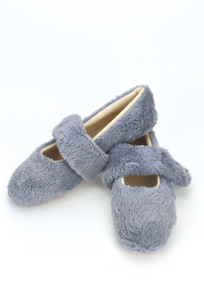 CEYDA SHOES Women's Cream Thick-Strapped Plush Furry Daily Lightweight Home Office Outdoor Ballet Shoes