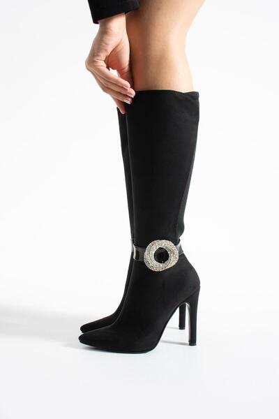 ZENNESHOES Alorastone Detailed Thin Heel Boots