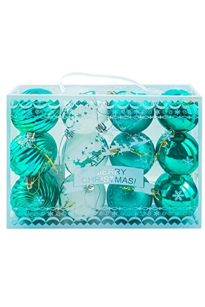OEM Christmas Tree Globes, Turquoise, 12 pcs/set