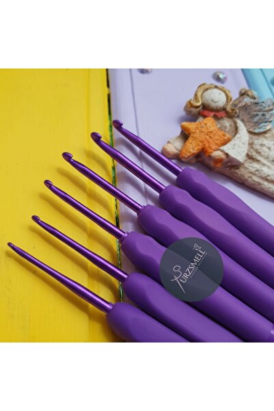 urzsmell Shuma Silikon Saplı Mor Tığ 1 Adet, Yumuşak Saplı Mor Tığ 3.5mm 1 ADET