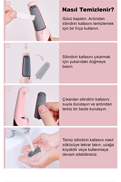 Hombak Şarjlı Elektrikli Ayak Törpüsü – Pürüzsüz Topuk Bakım Aleti