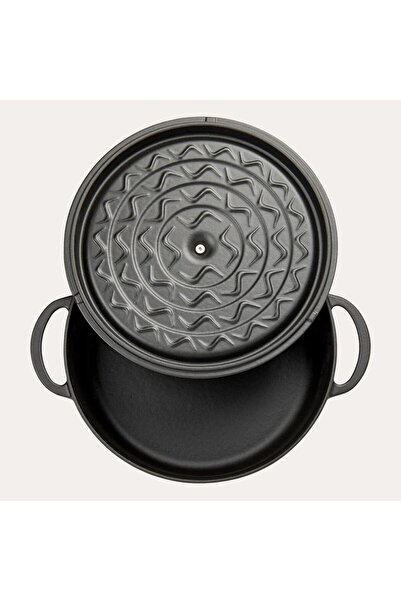 Sürel وعاء دائري مقاس 24 سم باللون الأسود غير اللامع