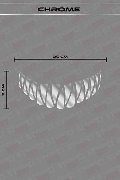 Ydm Reklam ملصق أمامي لخوذة الدراجات النارية بتصميم الأسنان المدببة - قطع بال...