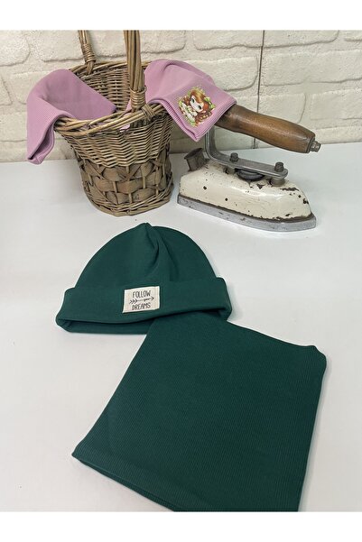 EGE DESIGN طقم قلنسوة قطنية من ريبانا مع غطاء للرقبة للشتاء للأطفال من عمر 5/...