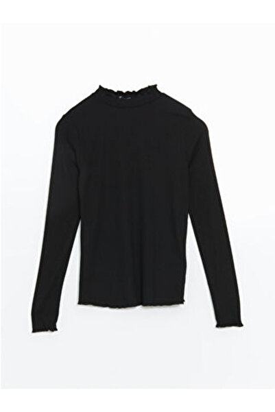 LC Waikiki M1 Sezon Black Mock Neck Women's Bodysuit