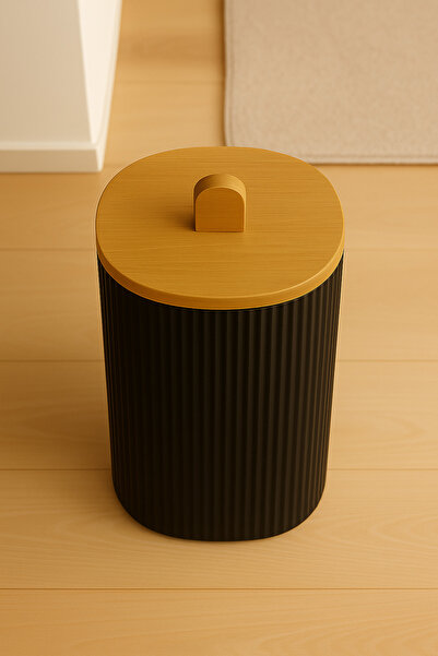 DrBambu Bambu Kapaklı 8 LT Çöp Kovası – Doğal ve Şık Mutfak Çöp Kovası