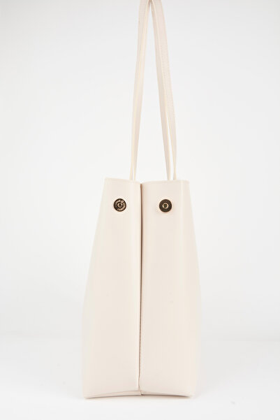 Vivaq Women's Aster Cream Faux Leather Handbag and Shoulder Bag with Snap Closure and Foldable Design