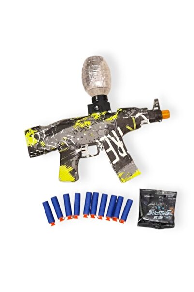 GOLD MARKET Electric Toy Gun AK47, Machine Gun type with Gel bullets, Orbeez, 5000 bullets included and 10 Nerf