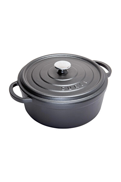 Sürel 32 cm Yuvarlak Tencere Mat Siyah