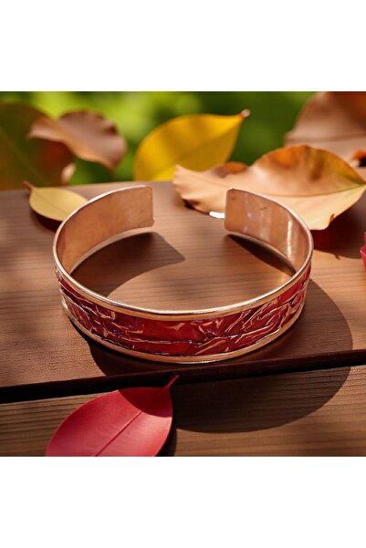 Bakır Center Handmade Copper Bracelet Copper Bracelet Suitable for Clothing Color Tiger Eye Natural Stone Copper