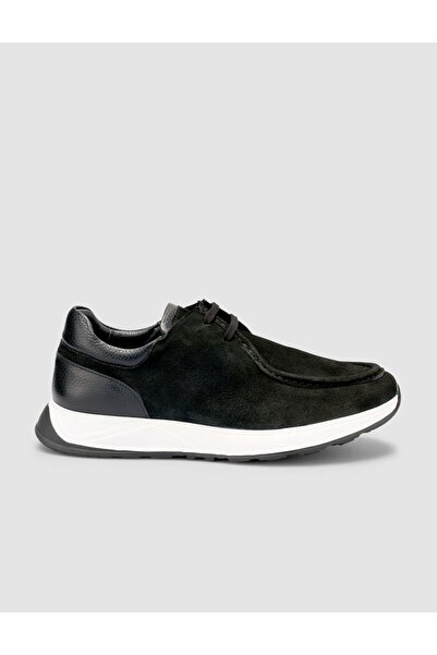 Cabani 100% Genuine Leather Suede Black Men's Casual Shoes