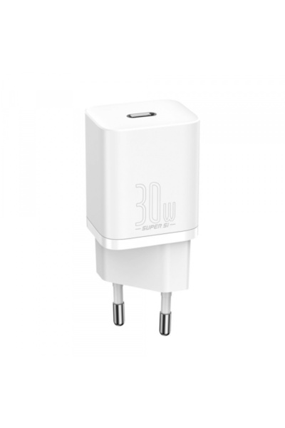 Baseus Σούπερ 1C Φορτιστής Ρεύματος, 30W, 3A, 1 X USB-C, Λευκό Ccsup-J02