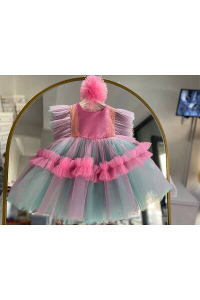 sarena Water Green Tutu Matching Sequin Girls' Design Birthday Dress