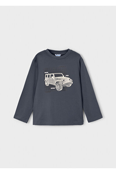 MAYORAL Blue Boy's Graphic Printed Long Sleeve T-Shirt 4088