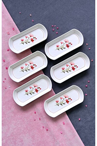 ers erbaşlar طقم فطور بيضاوي فاخر من كلوفر مكون من 6 قطع